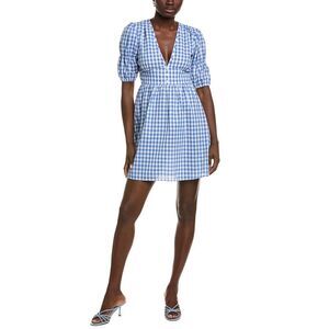 Ipponelli Womens  Gingham Mini Dress, Blue